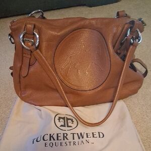 Tucker Tweed Brown Leather Handbag Dressage